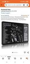 Universal Gun Cleaning Bench Mat 35''x15'' w/ Parts List View Non-Slip NEW U.S
