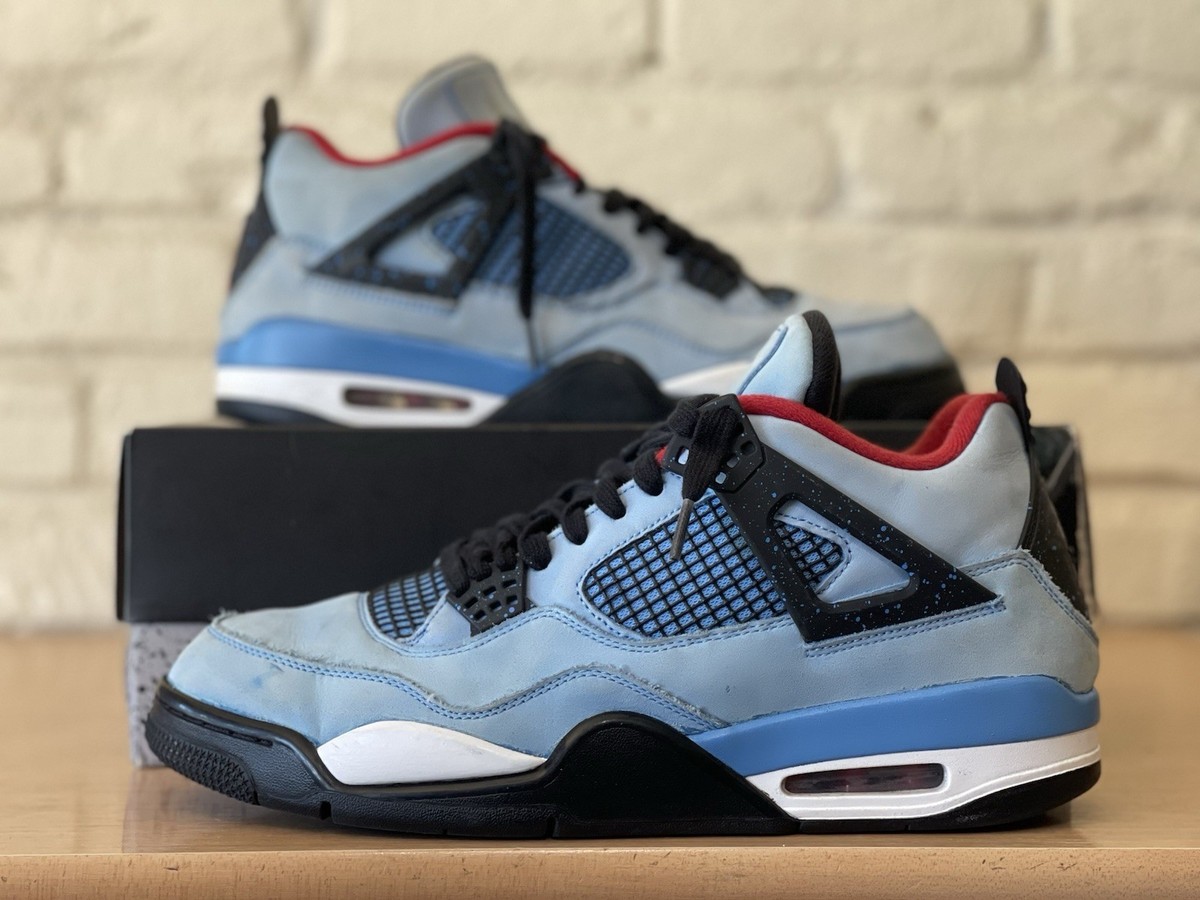 シューズ(男性用) NIKE AIR. JORDAN 4 RETRO Nike Air Jordan 4 Retro Travis Scott Cactus Jack Blue Suede Men