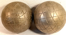 2  BOCCE IN METALLO -GIOCO BOCCE-VINTAGE-D'EPOCA-COLLEZIONE-USATE