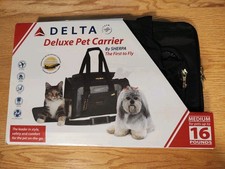 Sherpa Delta Deluxe Airline Approved Travel Pet Carrier, Black - Size Medium Pet