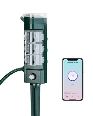HBN Outdoor Smart Plug Waterproof with 6 Outlets,WiFi Power Stake Timer 6Ft C...