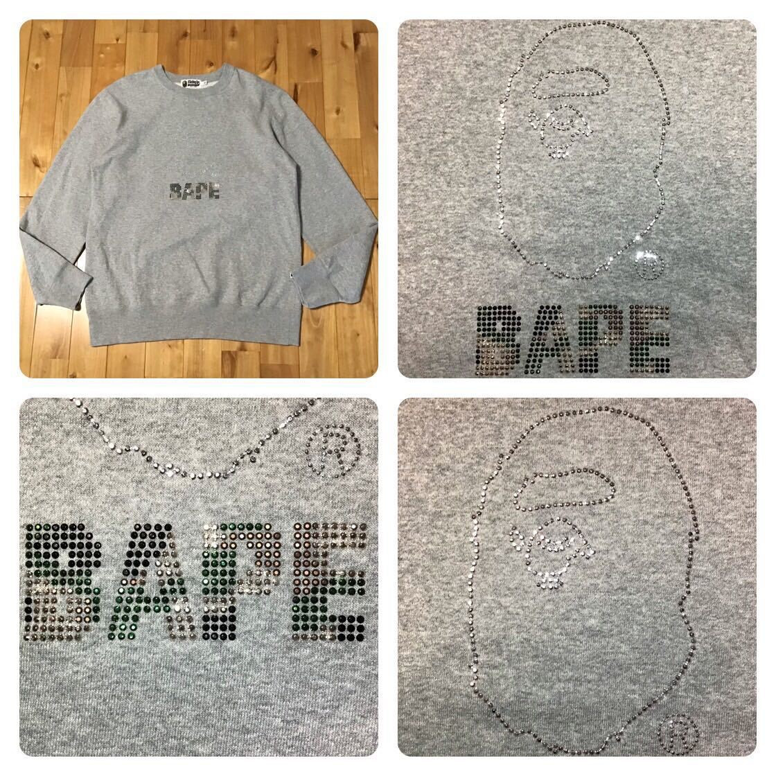 A Bathing Ape BAPE XL Rhinestone APE HEAD Long Sleeve A Bathing Ape BAPE XL Rhinestone APE HEAD Long Sleeve