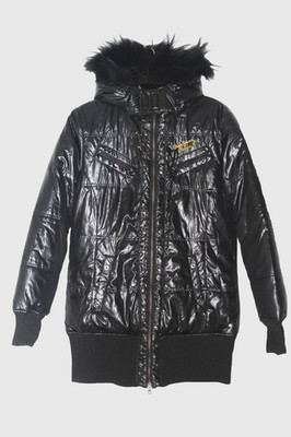 Pepe Jeans London Down Puffer Jacket Size L Faux Fur Hooded Winter Coat