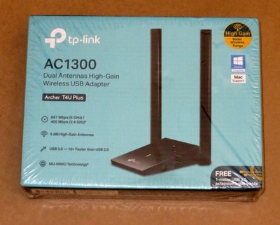 TP-LINK Archer T4U Plus AC1300 High Gain Wireless Dual Antenna USB 3.0 Adapter