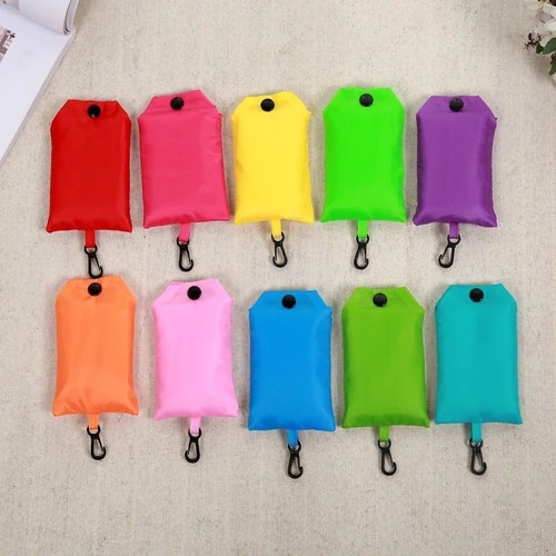 Reusable Foldable Shopping Bag In Pouch Ladies Eco Large Grocery Tote Fold Away✅