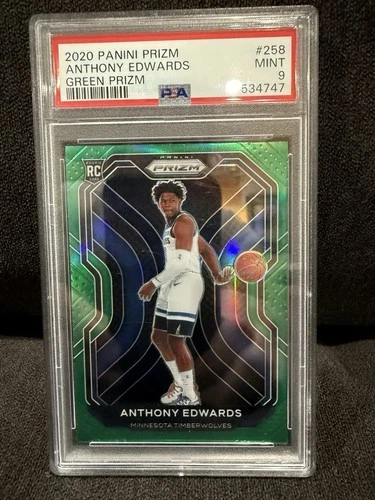 2020-21 Panini Prizm - Anthony Edwards #258 Green Prizm (RC) PSA 9 mint