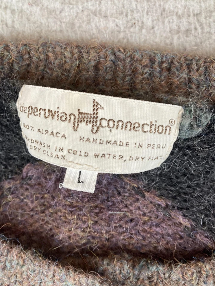 Vintage Peruvian Connection Sweater Womens Large Alpaca Geometric Peru 90s - Image 2 of 4