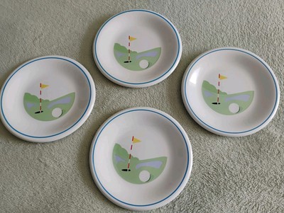 Primula Hand Painted Golf Theme 8 inch Plates Made In  Italy   - Set Of 4