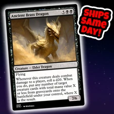 Ancient Brass Dragon - Custom Art Magic: The Gathering Playtest Card - Commander