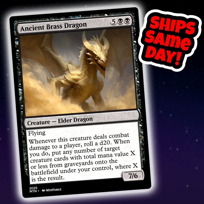 Ancient Brass Dragon - Custom Art Magic: The Gathering Playtest Card - Commander