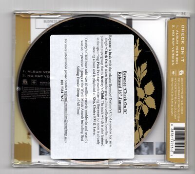 Beyonce - Check on It 2 Track Single CD for sale online | eBay