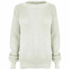 Women Ladies Plain Colour Chunky Knitted Baggy Jumper Oversized Warm Sweater Top