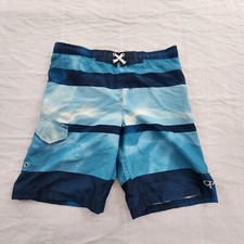 Ocean Pacific Blue Striped Lined Board Shorts Boys L