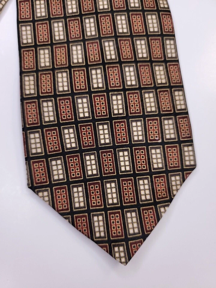 Corbata formal Franco Di Napoli para hombre 56"Lx4"W granate/marrón Foto 2 de 4