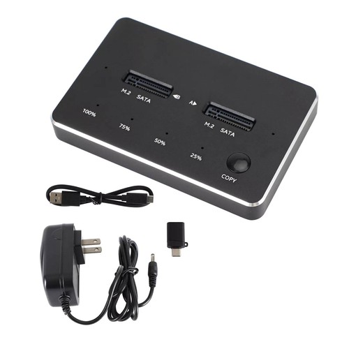 M.2 SATA+SATA Dual Bay SSD Docking Station Duplicator Hard Drive Cloner Part - Afbeelding 2 van 13