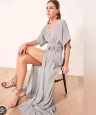 Reformation Gray Wrap Kimono Maxi Winslow Dress XS 
