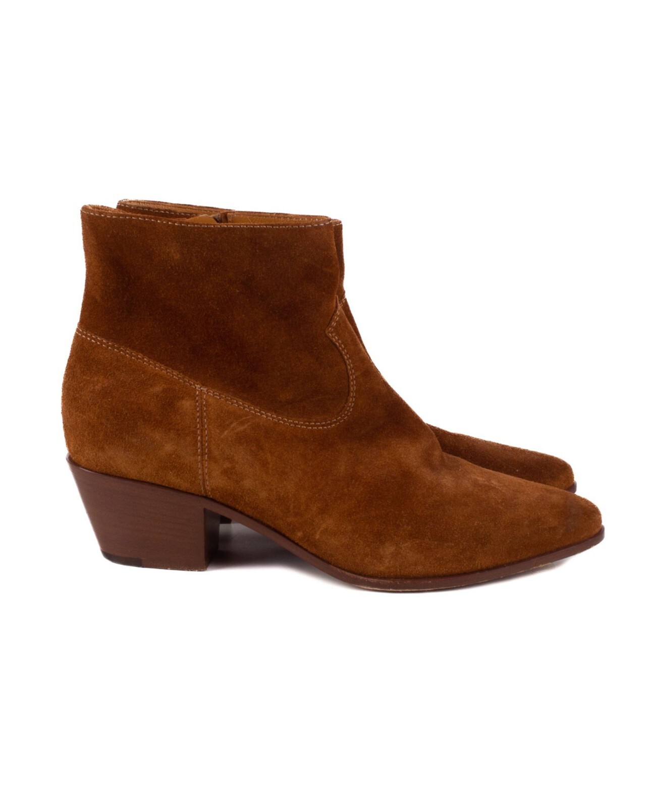 STIVALETTI SAINT LAURENT PARIS HEDI SLIMANE EPOCA PELLE SCAMOSCIATA MARRONE tg 35