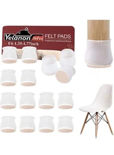 Yelanon Furniture Chair Leg Caps 35 Pcs Silicone Chair Leg Floor Protectors Felt