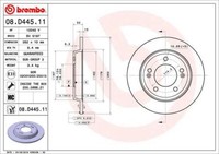 2X Brembo 08.D445.11 Bremsscheibe FüR Hyundai KIA