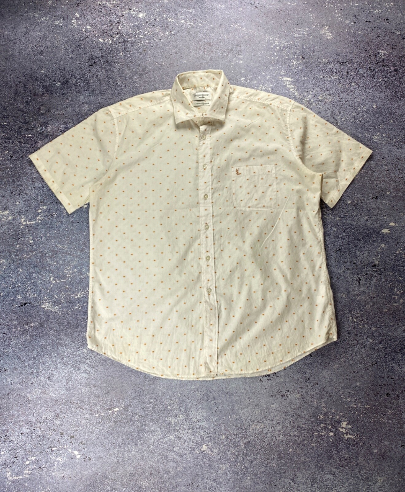 SAINT LAURENT Camicia vintage Yves Saint Lauren maniche corte abbottonata