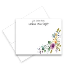 PERSONALIZED - 12 FOLDED Note cards Stationery with Envelopes - Red Blossom