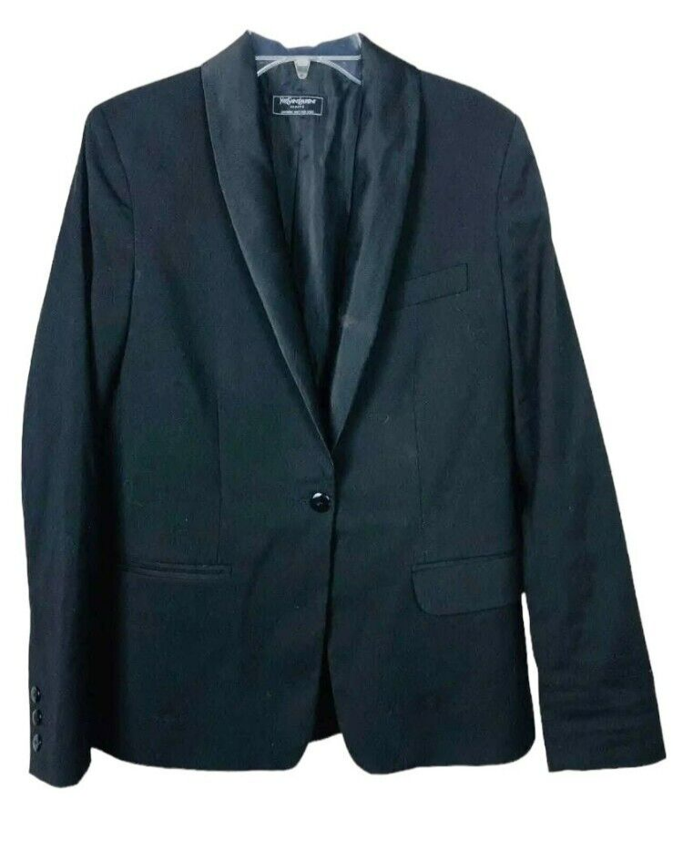 Giacca blazer YVES SAINT LAURENT uomo divise Beaute un bottone nero taglia 38