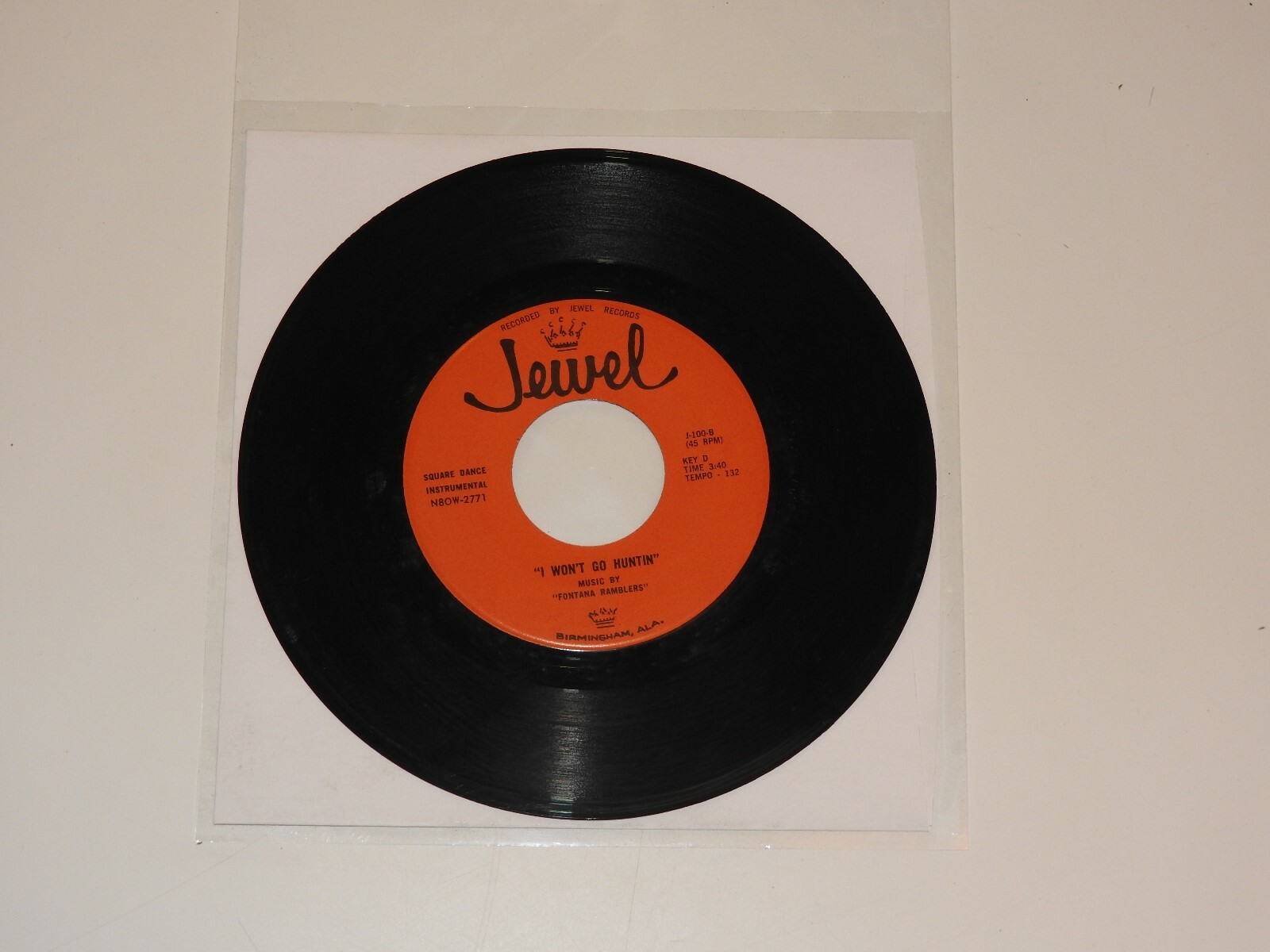 JEWEL O'BRIEN / FONTANA RAMBLERS i won't go huntin 7" RECORD SQUARE DANCE RARE