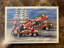 (10) Sprint Car Race Christmas Cards With Envelopes - 1996 Paul Oxman NEW/SEALED