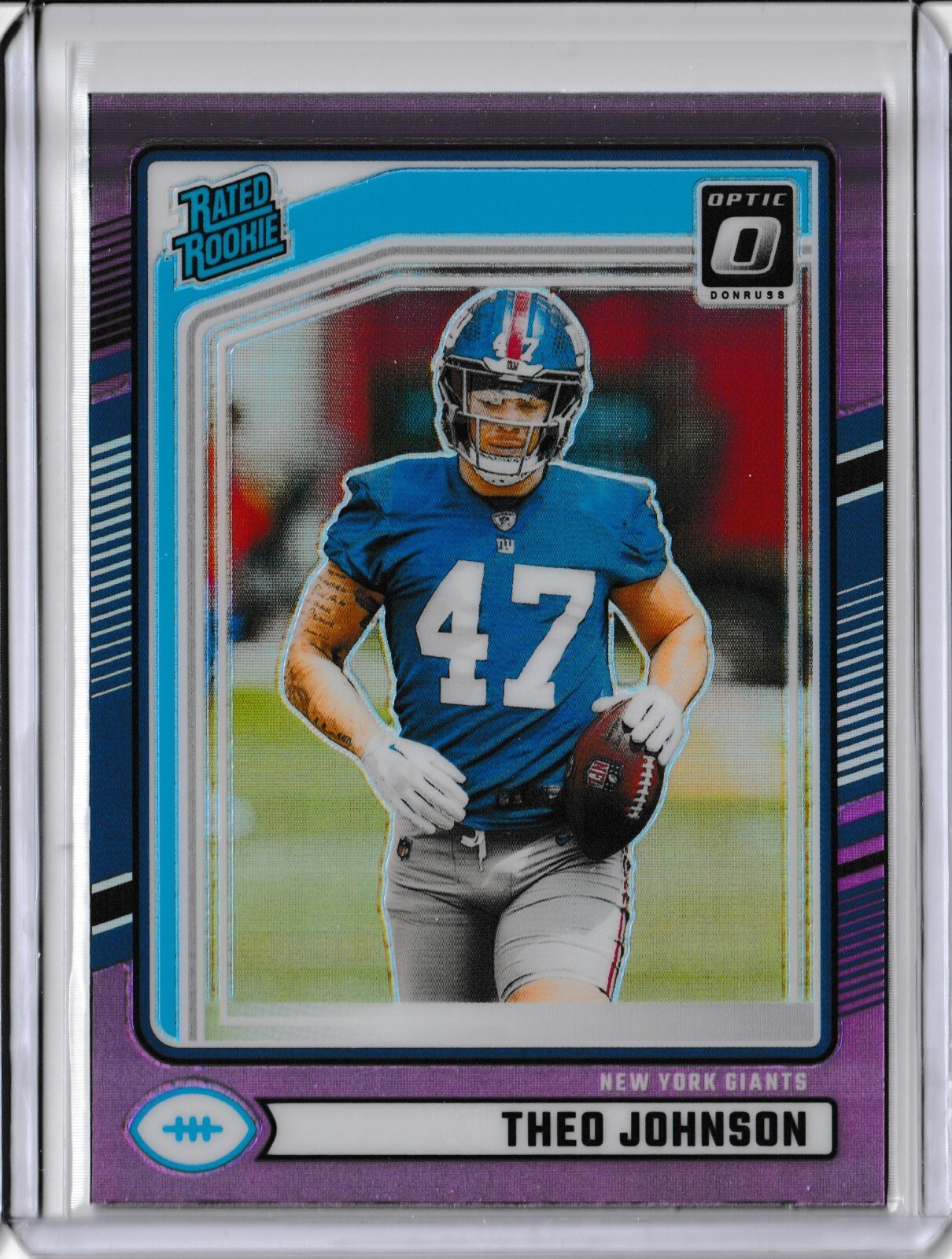 2024 Panini Donruss Football Theo Johnson #357 RC Optic Preview Pink