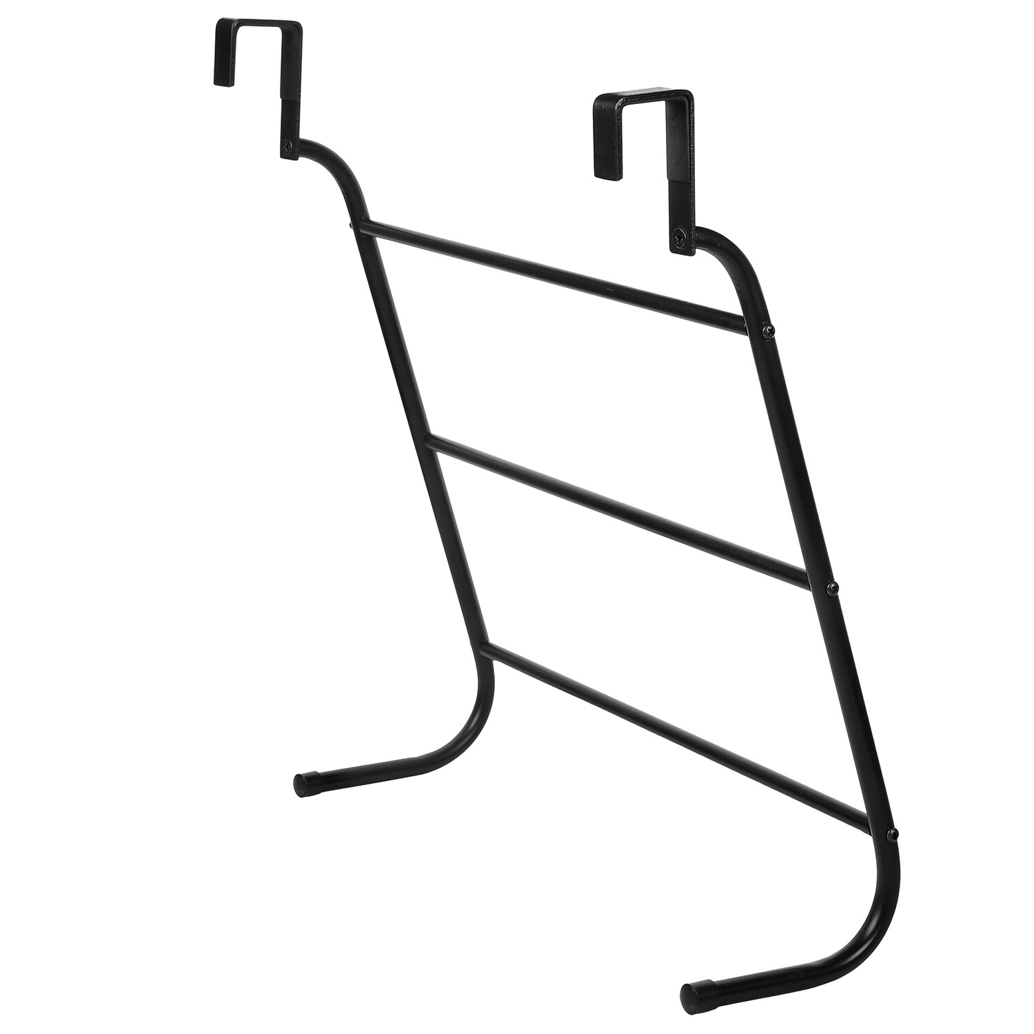 3 Tier Black Metal Over The Door Towel Rack, Space Saving Bathroom