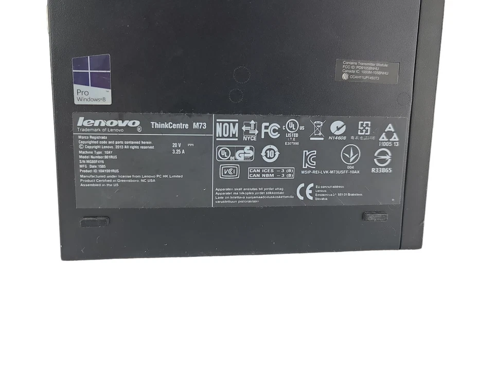 Lot of 4 Lenovo ThinkCentre M73 Intel i3-4150@3.00GHz 4GB RAM NO Storage - Image 4 of 4