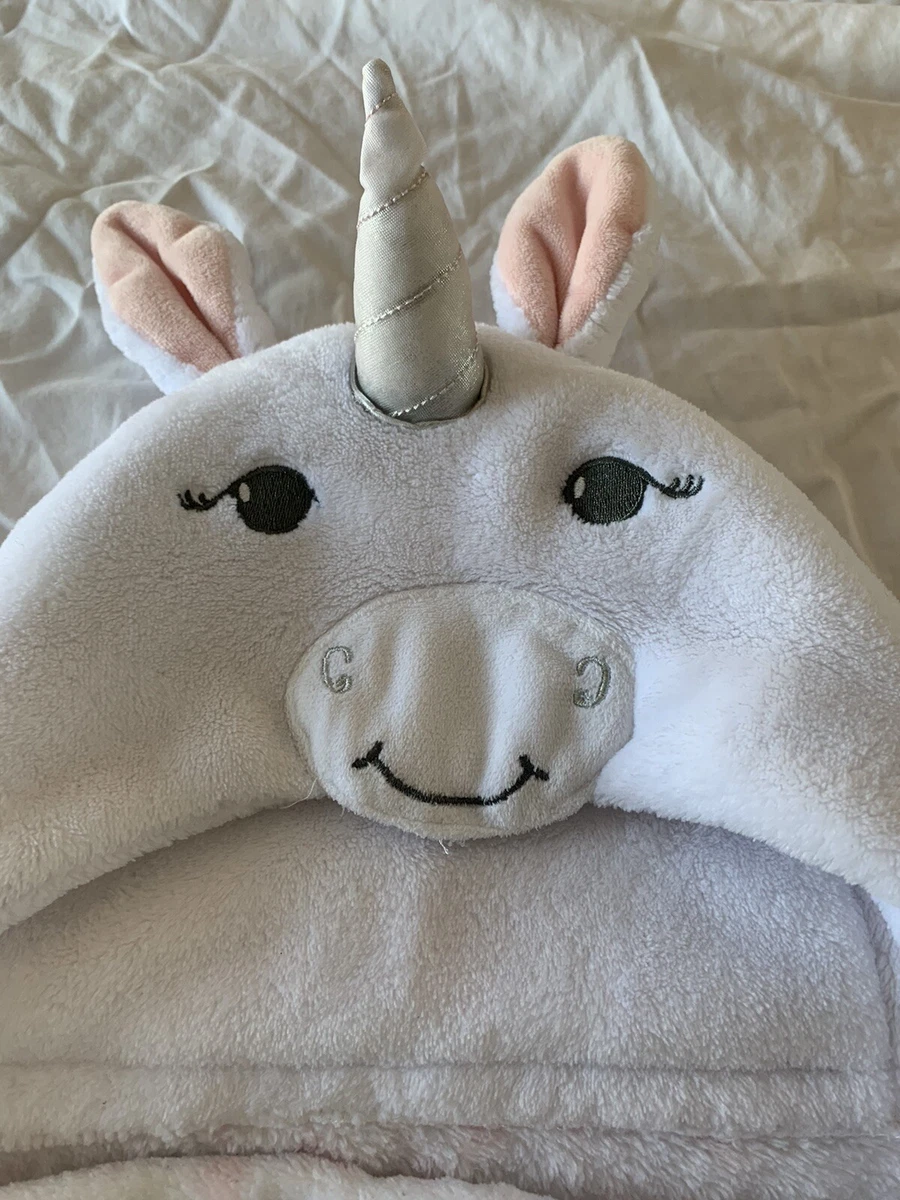 HB Hudson Cute Pink Stars Plush Blanket With Unicorn Hood 28x40