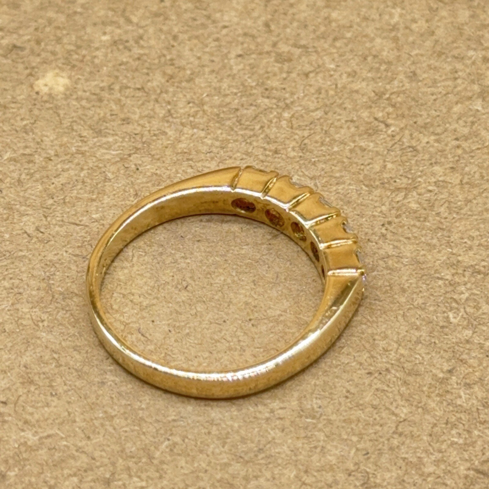 Crystal Rhinestone Ring Gold Tone Stackable 1/4 E… - image 5