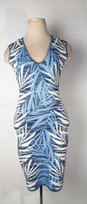 BCBG Maxazria Women Multi-Color Leaf Pattern Sleeveless Bodycon Dress Size XS