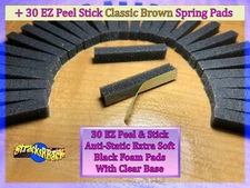 30 EZ Peel Stick AS GR BLK Foam Pads + 30 EZ Peel Brown Felt Pads 8-track tape