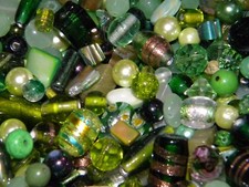 1/Lb GREENS Glass Loose Beads 6-15mm pearls, crystal, gemstone Random MIX