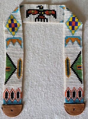 Vintage 1950's or 60's Native American Handmade Thunderbird Beaded