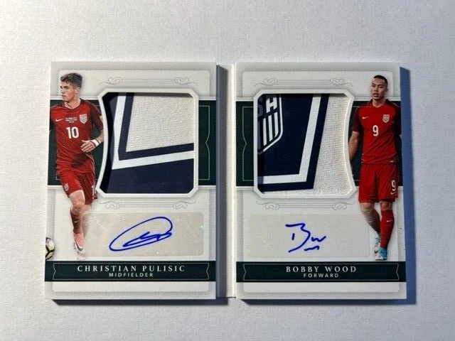 2018 National Treasures Soccer Christian Pulisic Bobby Wood Auto Logo Patch /15
