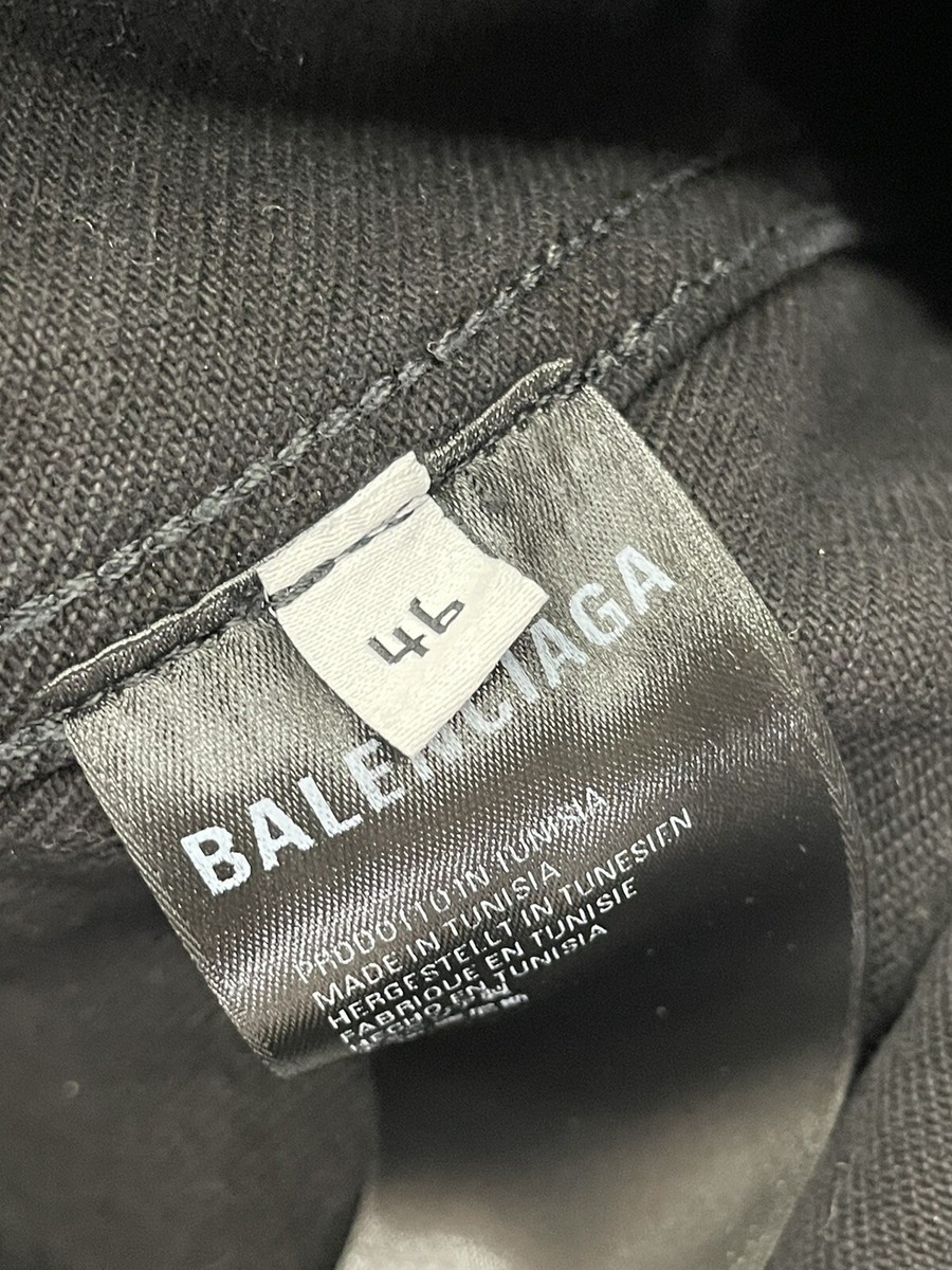 Balenciaga Black Denim Jacket W/ Gym Wear Back Print Size 46 Balenciaga Black Denim Jacket W/ Gym Wear Back Print Size 46