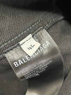Balenciaga Black Denim Jacket W/ Gym Wear Back Print Size 46 Balenciaga Black Denim Jacket W/ Gym Wear Back Print Size 46