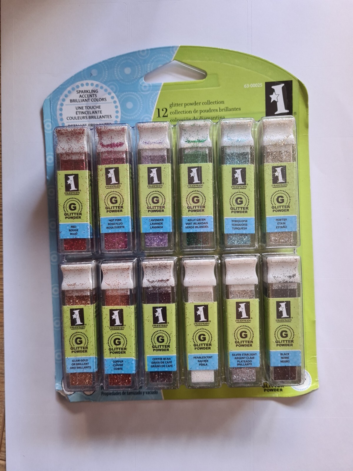 INKADINKADO 12 FINE GLITTER POWDER COLLECTION BNIP *LOOK*