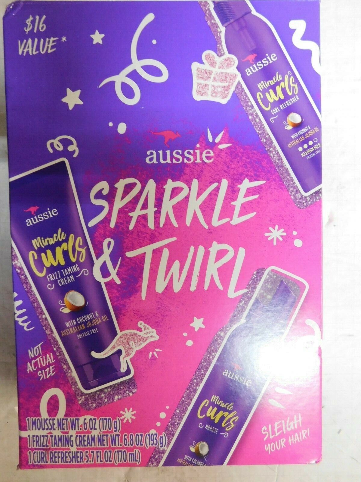 Aussie Miracle Curls Hair Care Gift Set -Sparkle & Twirl