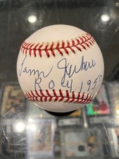 SAM JETHRO BRAVES 1950 ROY NEGRO LEAGUES SINGLE SIGNED BASEBALL JSA MINT