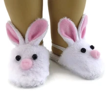 Bunny Mule Slipper Shoes for 18 inch Doll Clothes Girl Accessories