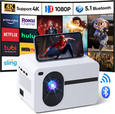 Projector with Wifi and Bluetooth, 500 ANSI Mini Projector 18000L Home Theater V