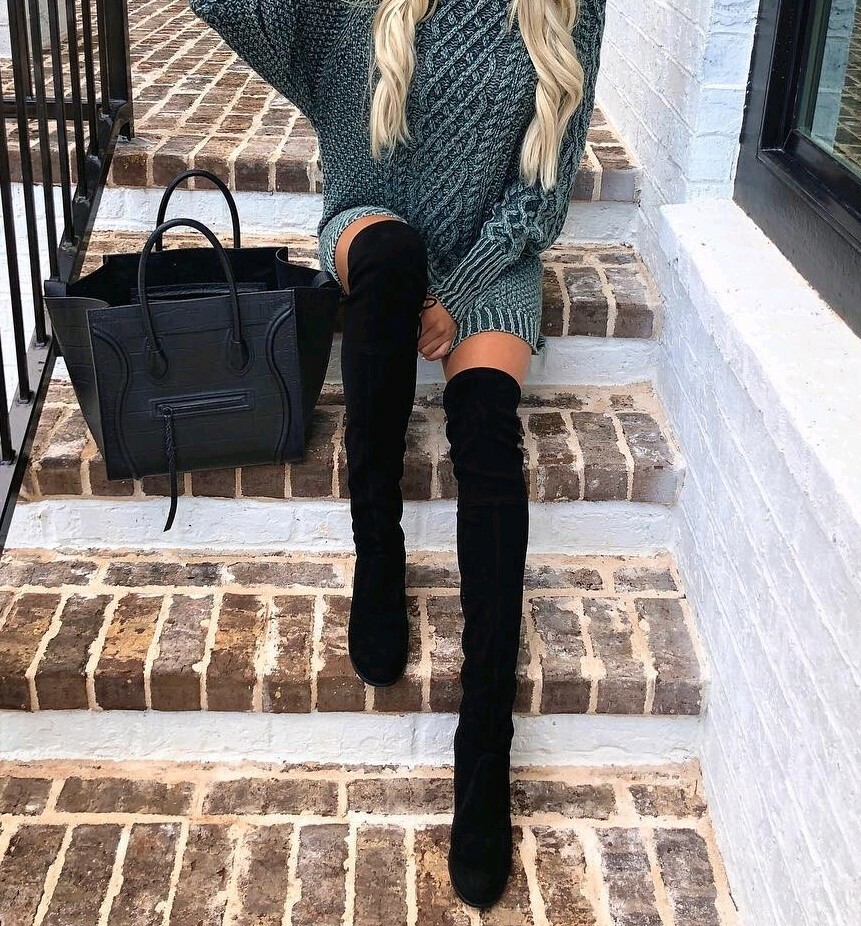 Stuart Weitzman Suede Highland Over The Knee Boot Black - 9 Stuart Weitzman Suede Highland Over The Knee Boot Black - 9