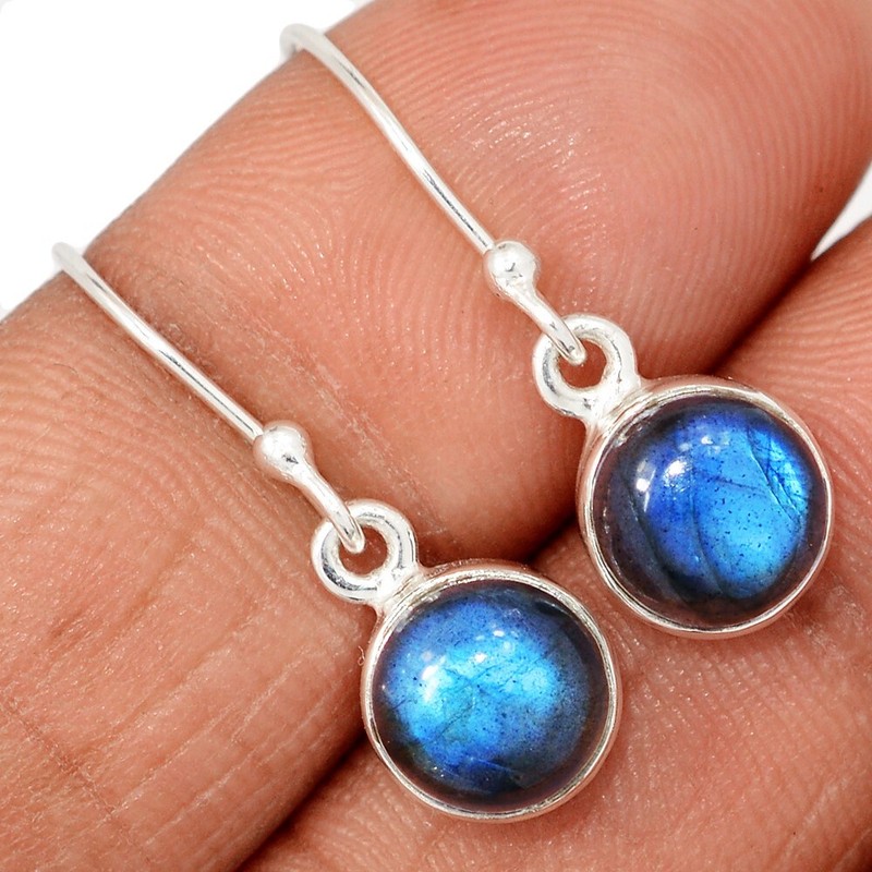 Natural Labradorite - Madagascar 925 Sterling Silver Earrings Jewelry CE47546