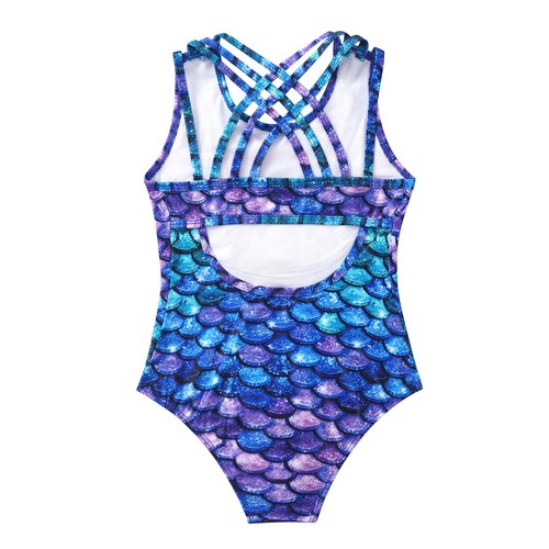 Kids Girls Swimwear Holiday Beachwear One Piece Swimsuit Costume Leotard Party - Picture 21 of 28