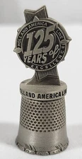 Pewter Holland America Line 125 Yesrs Of Excellence Anniversary Thimble 