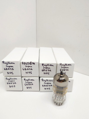 NOS 1pc Raytheon 6BQ7A 6BZ7 Tested VACUUM TUBE Strong O-Getter Short Grey Plate